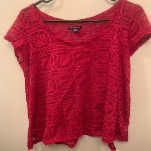 American eagle lace cropped shirt